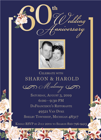 60th Wedding Anniversary Invitation 